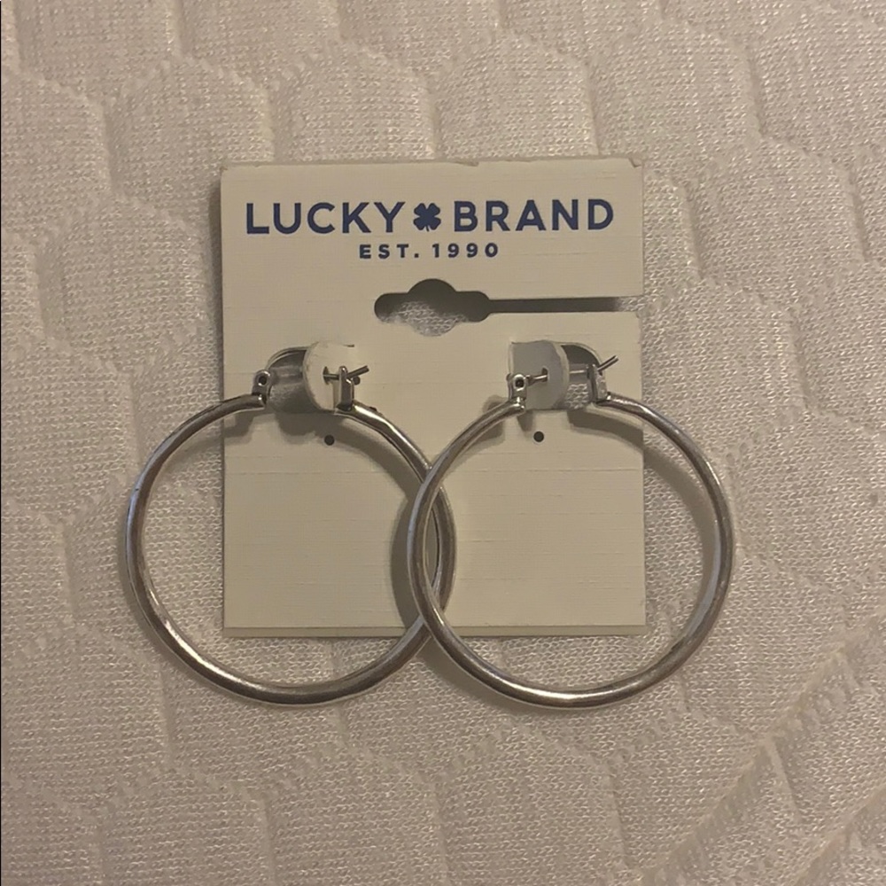 Lucky Brand Silver Hoops